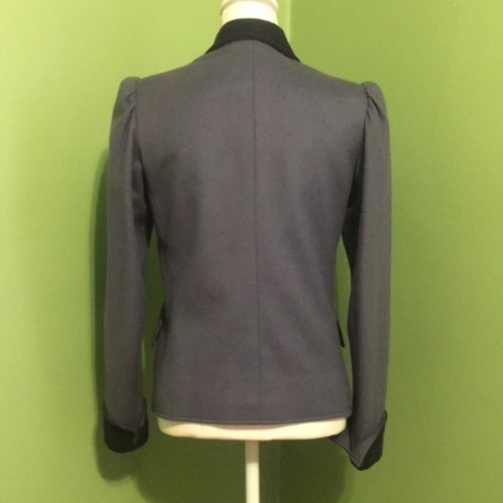 SAINT LAURENT purple coat with black corduroy cuffs and collar - Picture 5 of 9